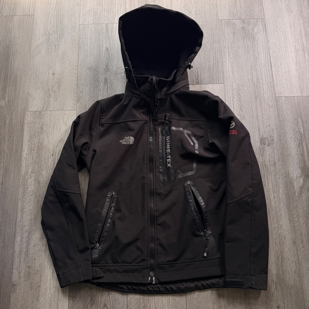 The North Face Summit Series Mens M Black Gore-Tex Hooded Softshell Jacket
